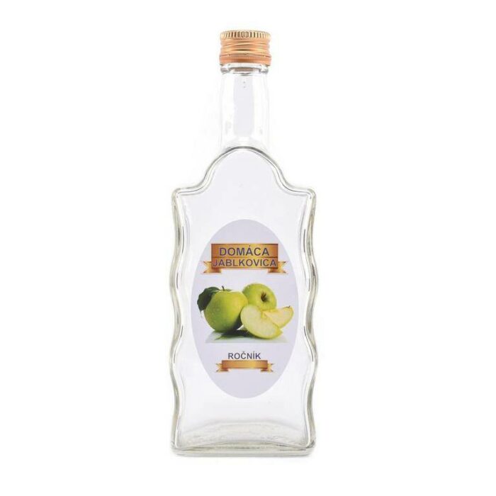 Fľaša hranatá na alkohol sklo 0,5L